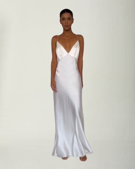 GRACE SILK-SATIN MAXI DRESS